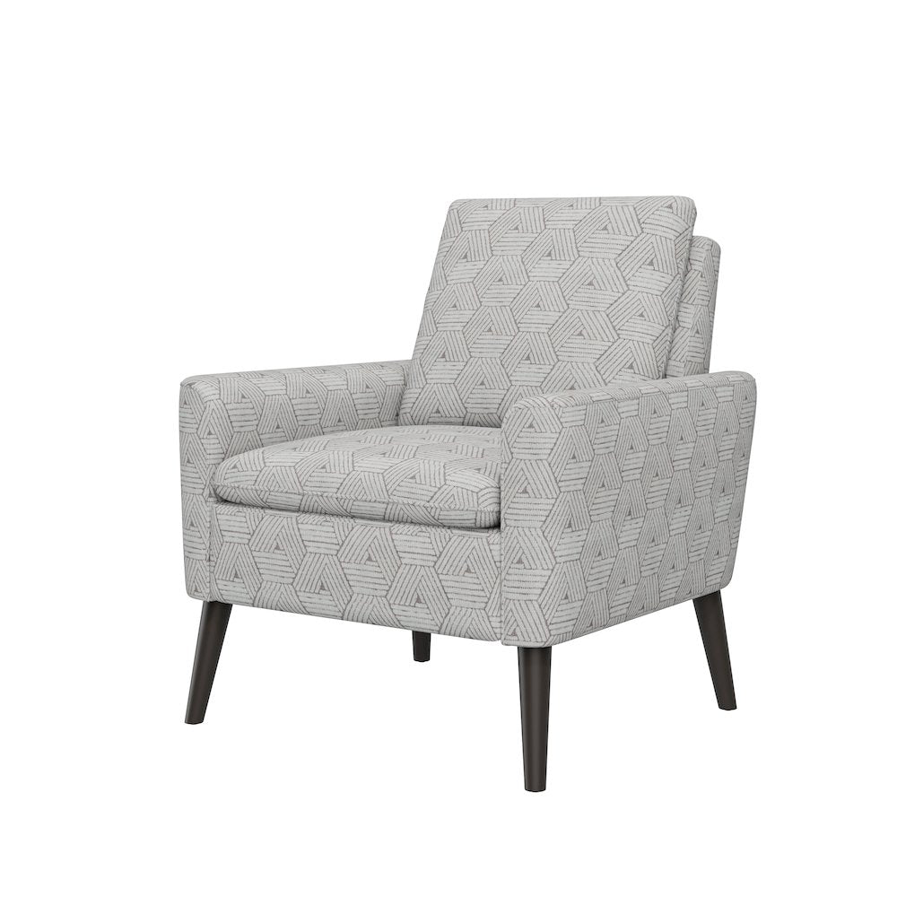 Mid-Century Modern Armchair in Tan and Cream Honeycomb