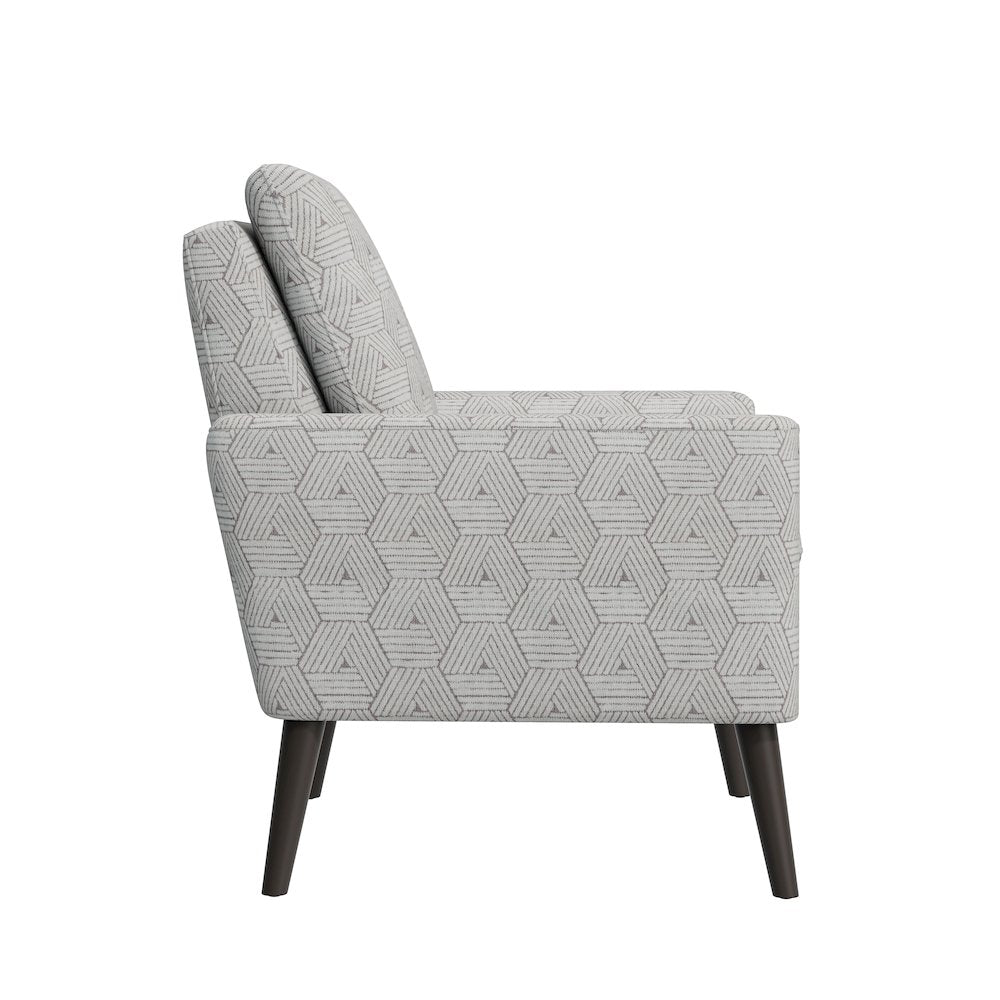 Mid-Century Modern Armchair in Tan and Cream Honeycomb