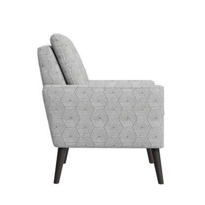 Mid-Century Modern Armchair in Tan and Cream Honeycomb