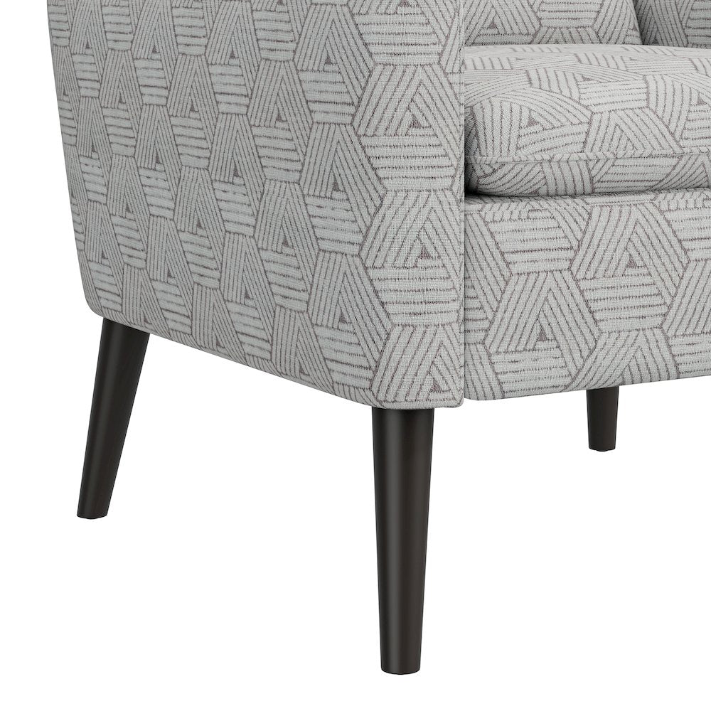 Mid-Century Modern Armchair in Tan and Cream Honeycomb