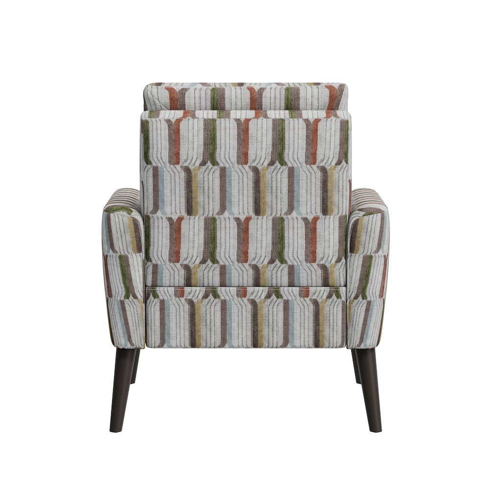 Mid-Century Modern Armchair in Brown, Green and Blue Stripe