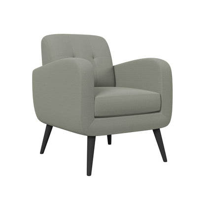 Armchair in Dove Grey Linen with Espresso Legs
