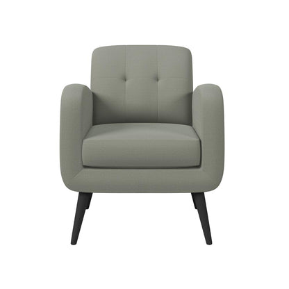 Armchair in Dove Grey Linen with Espresso Legs