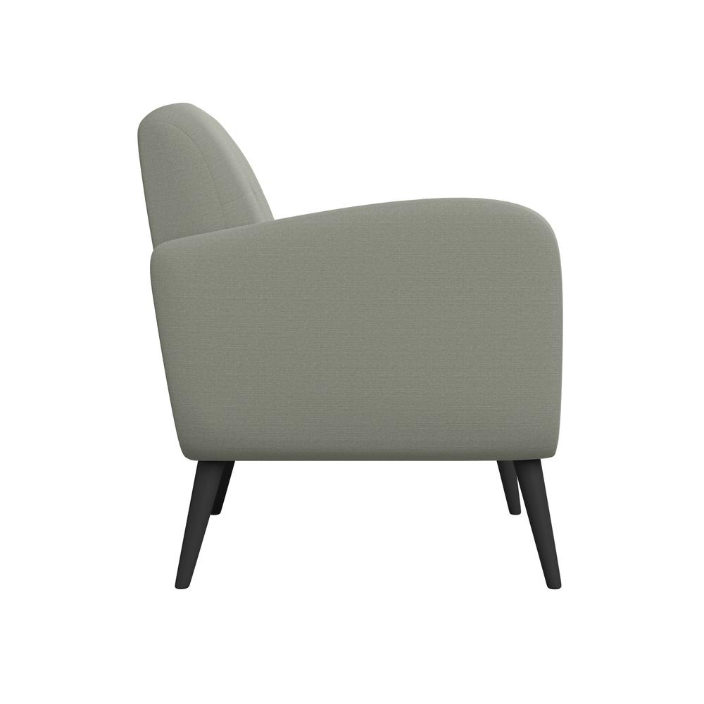 Armchair in Dove Grey Linen with Espresso Legs