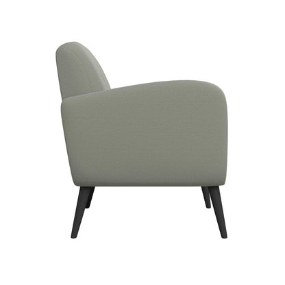 Armchair in Dove Grey Linen with Espresso Legs