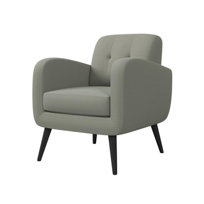Armchair in Dove Grey Linen with Espresso Legs
