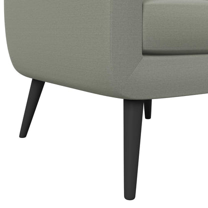 Armchair in Dove Grey Linen with Espresso Legs