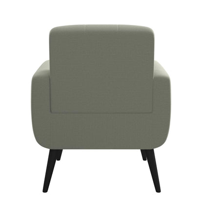 Armchair in Dove Grey Linen with Espresso Legs