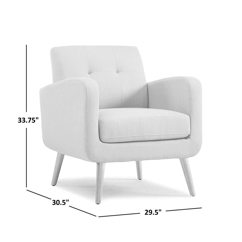 Armchair in Dove Grey Linen with Espresso Legs