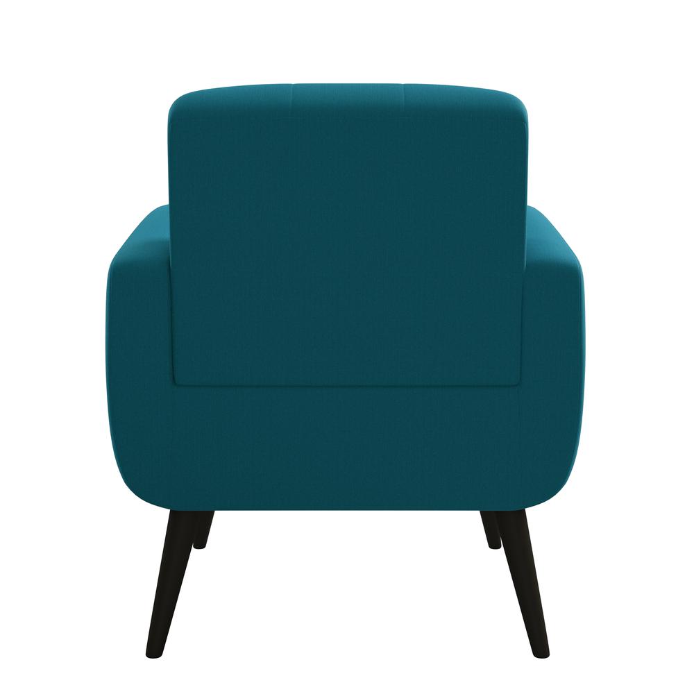 Armchair in Peacock Blue Linen with Espresso Legs