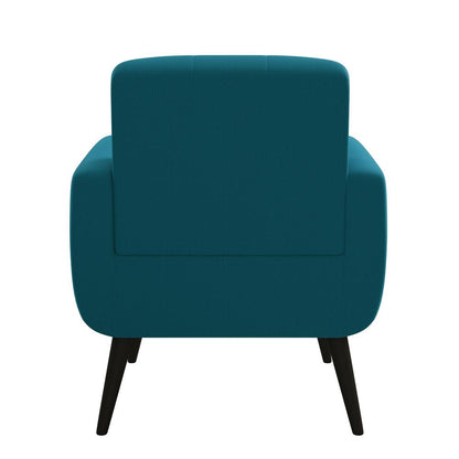 Armchair in Peacock Blue Linen with Espresso Legs