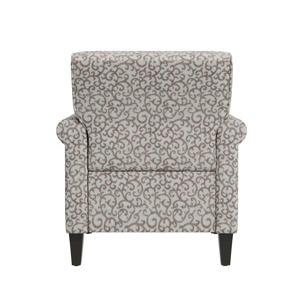 Jean Rolled Arm Chair with Nailheads in Tan Curly Vine