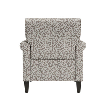 Jean Rolled Arm Chair with Nailheads in Tan Curly Vine