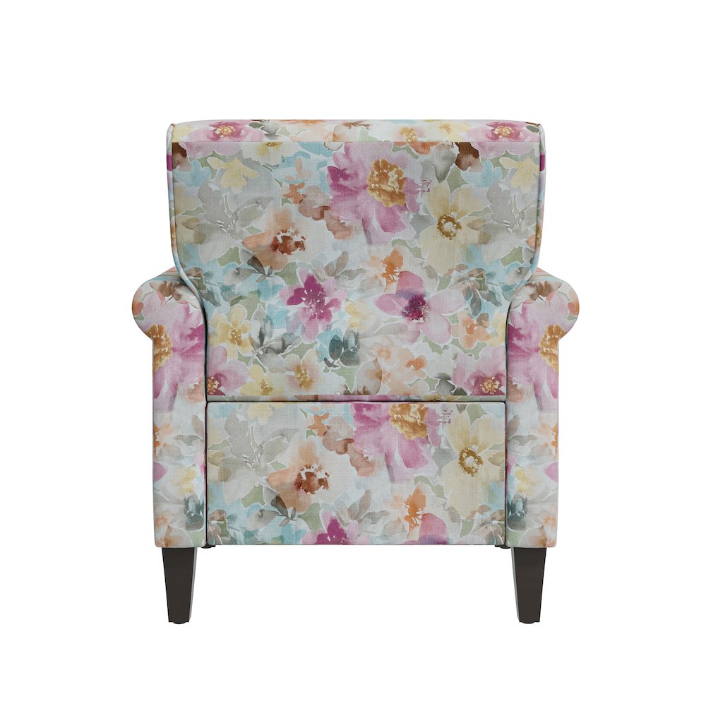 Rolled Arm Chair with Nailheads in Pastel Pink Floral