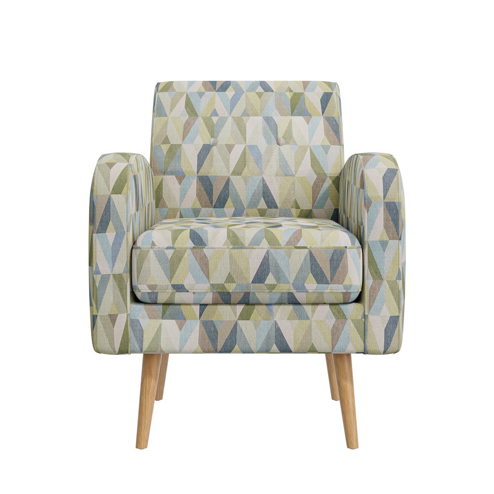 Mid-Century Modern Armchair in Pastel Green and Blue Prism