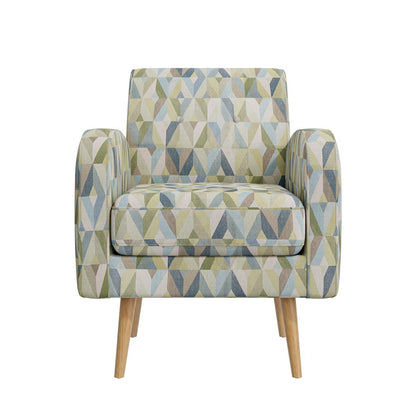 Mid-Century Modern Armchair in Pastel Green and Blue Prism