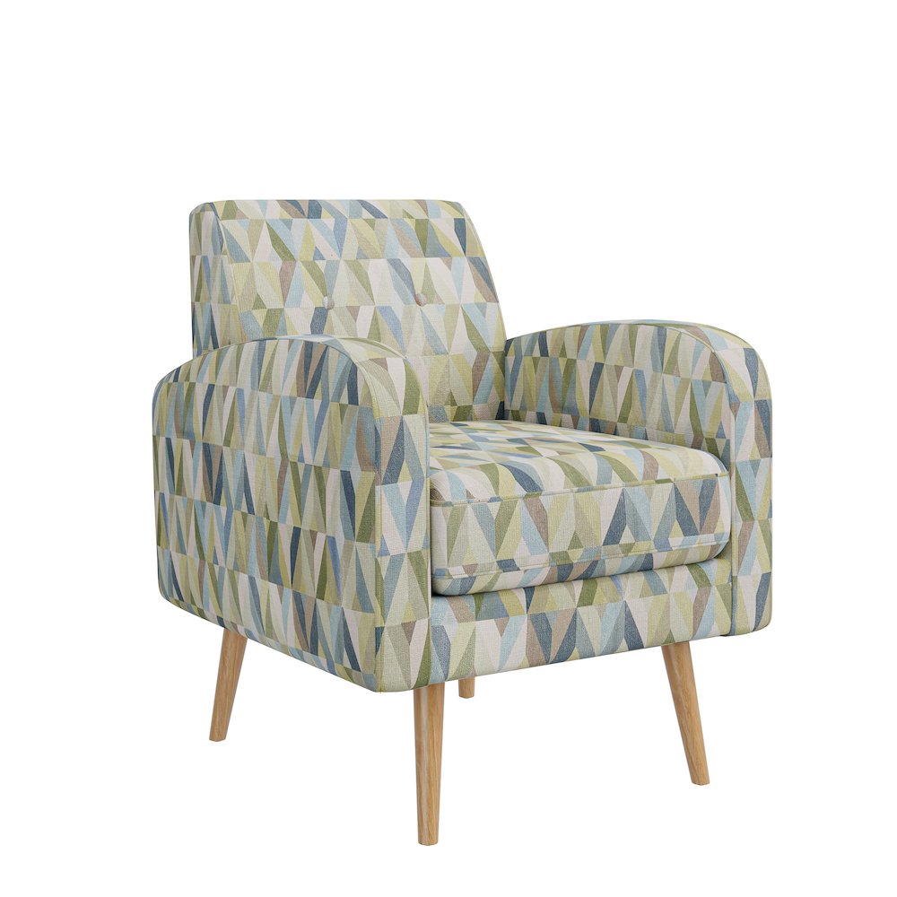 Mid-Century Modern Armchair in Pastel Green and Blue Prism