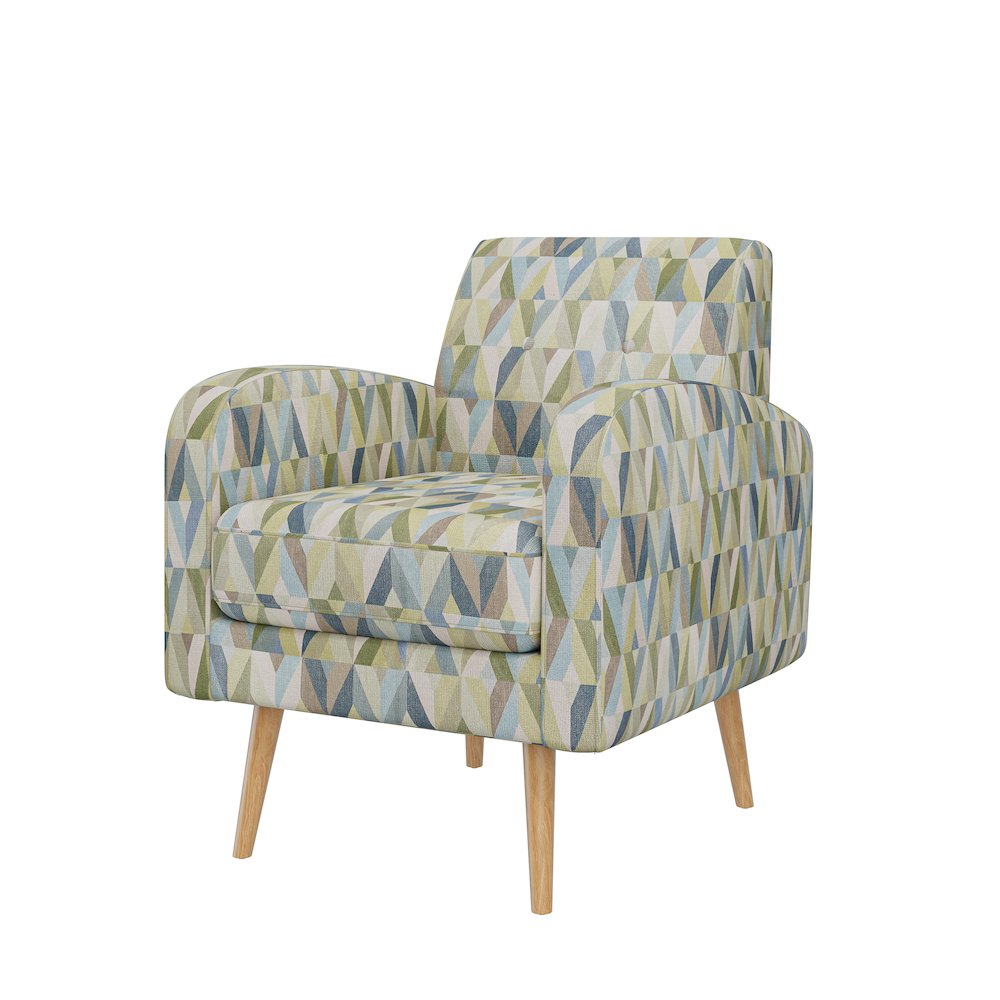 Mid-Century Modern Armchair in Pastel Green and Blue Prism