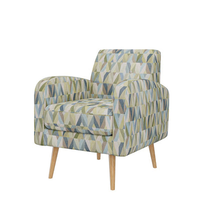 Mid-Century Modern Armchair in Pastel Green and Blue Prism