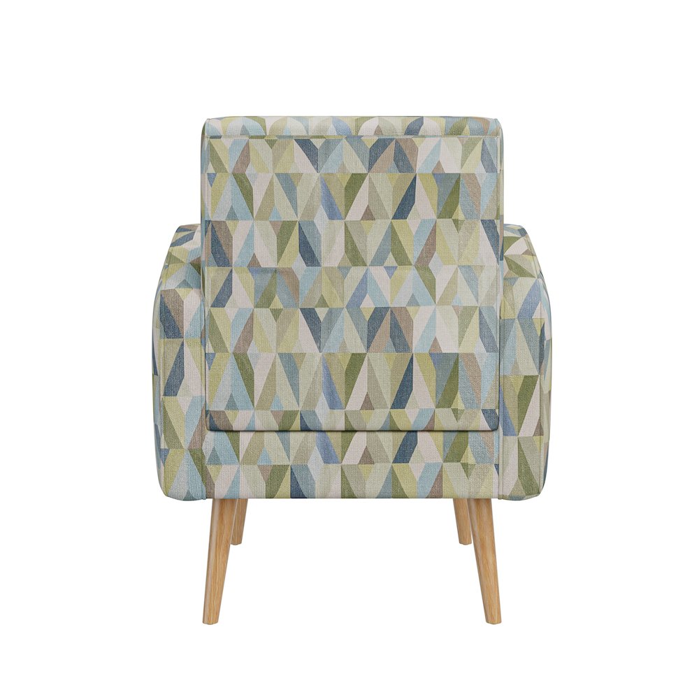 Mid-Century Modern Armchair in Pastel Green and Blue Prism