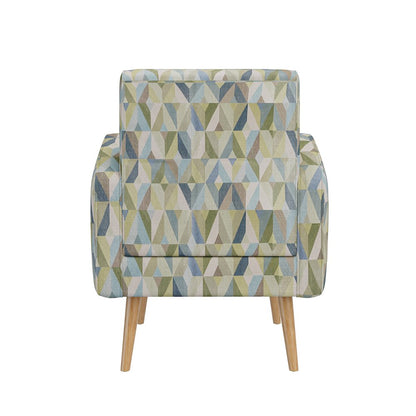 Mid-Century Modern Armchair in Pastel Green and Blue Prism