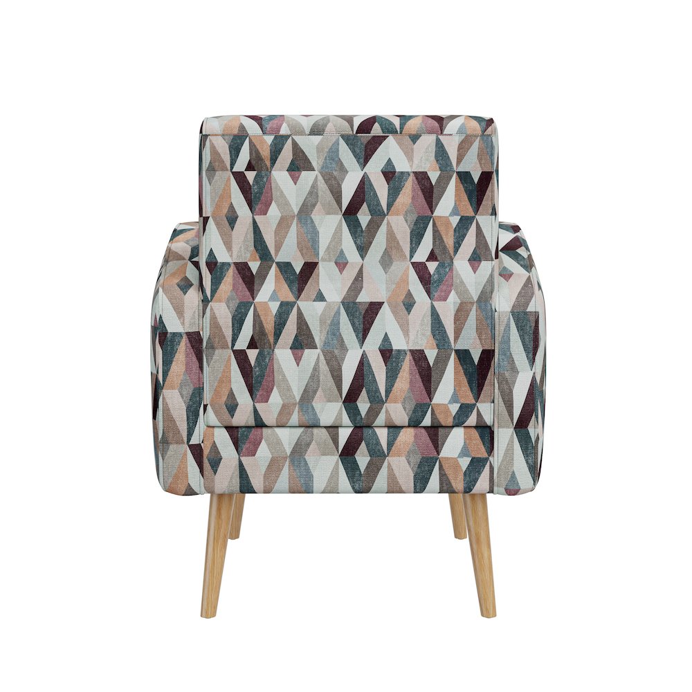 Mid-Century Modern Armchair in Multi-Color Red and Tan Prism