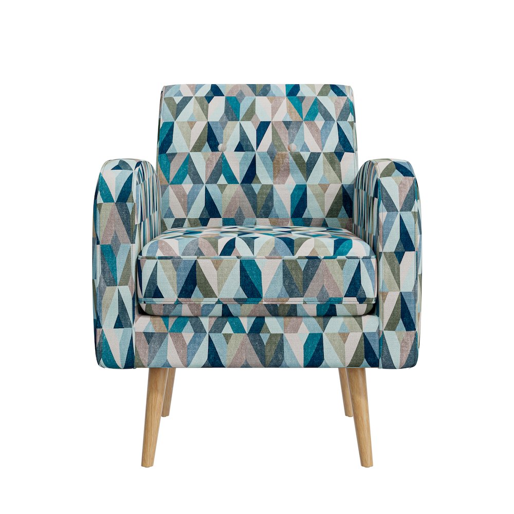 Mid-Century Modern Armchair in Vibrant Multi-Blue Prism