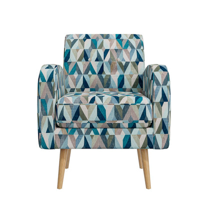 Mid-Century Modern Armchair in Vibrant Multi-Blue Prism