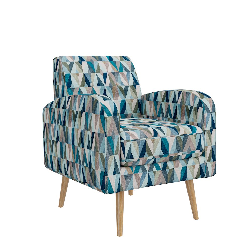 Mid-Century Modern Armchair in Vibrant Multi-Blue Prism