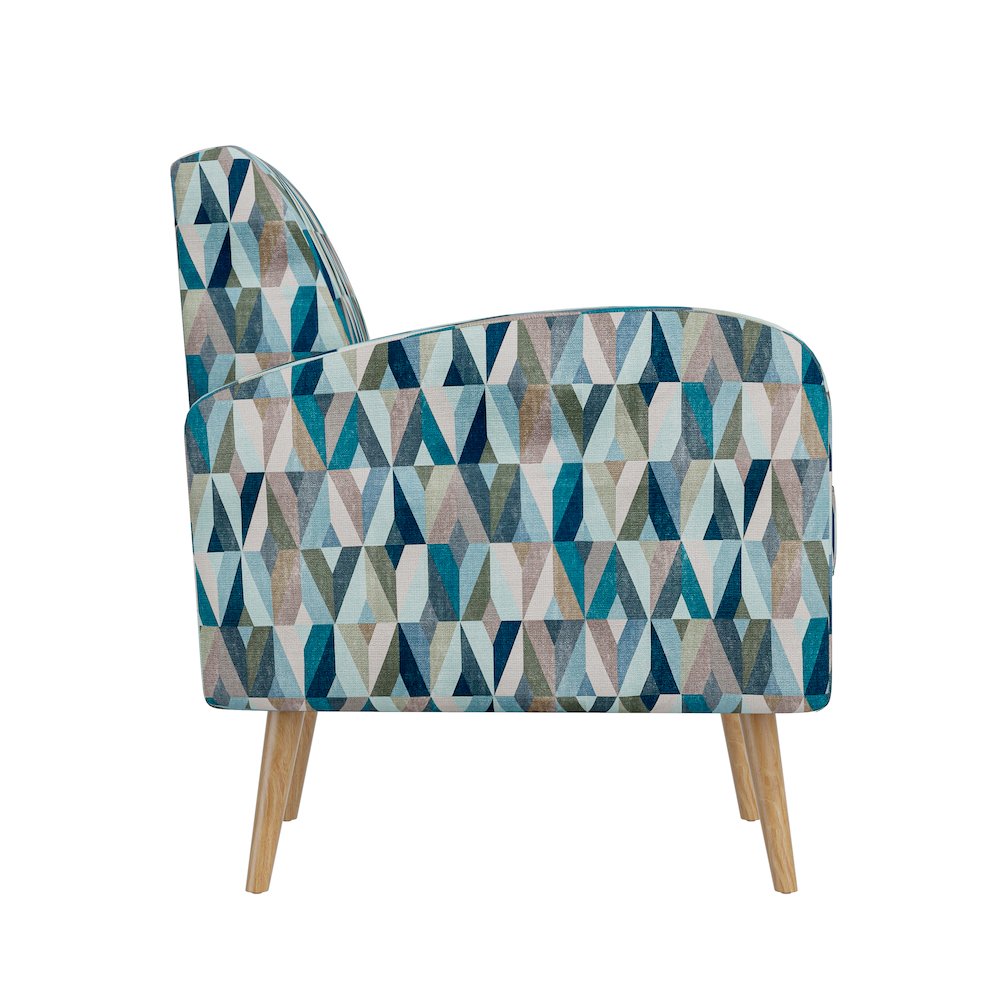 Mid-Century Modern Armchair in Vibrant Multi-Blue Prism
