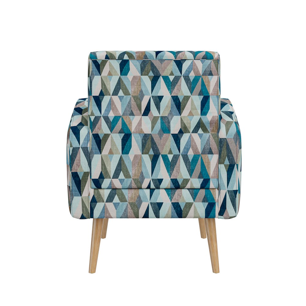 Mid-Century Modern Armchair in Vibrant Multi-Blue Prism