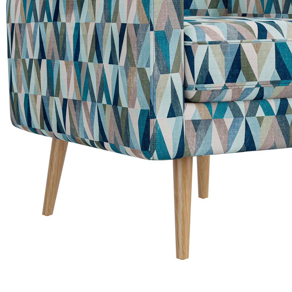 Mid-Century Modern Armchair in Vibrant Multi-Blue Prism