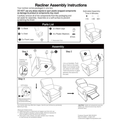 ProLounger Bustle-Back Pushback Recliner with Nailheads in Brown Linen