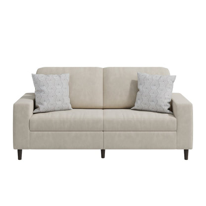 Small Space Sofa in Soft and Comfy Tan Corduroy Fabric