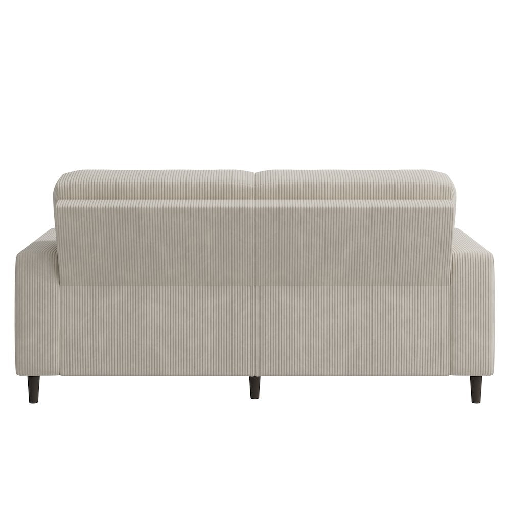 Small Space Sofa in Soft and Comfy Tan Corduroy Fabric