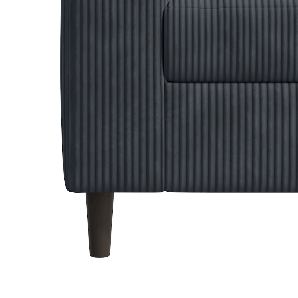 Small Space Sofa in Soft Comfy Charcoal Gray Corduroy Fabric