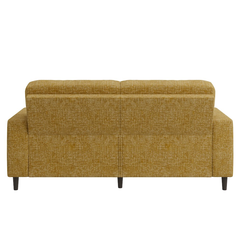 Small Space Sofa in Textured Mustard Yellow Chenille Fabric