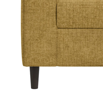 Small Space Sofa in Textured Mustard Yellow Chenille Fabric