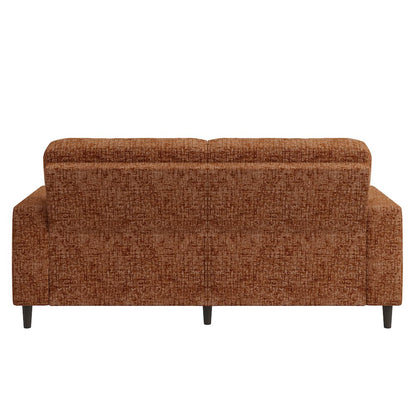 Small Space Sofa in Textured Terra Cotta Red Chenille Fabric