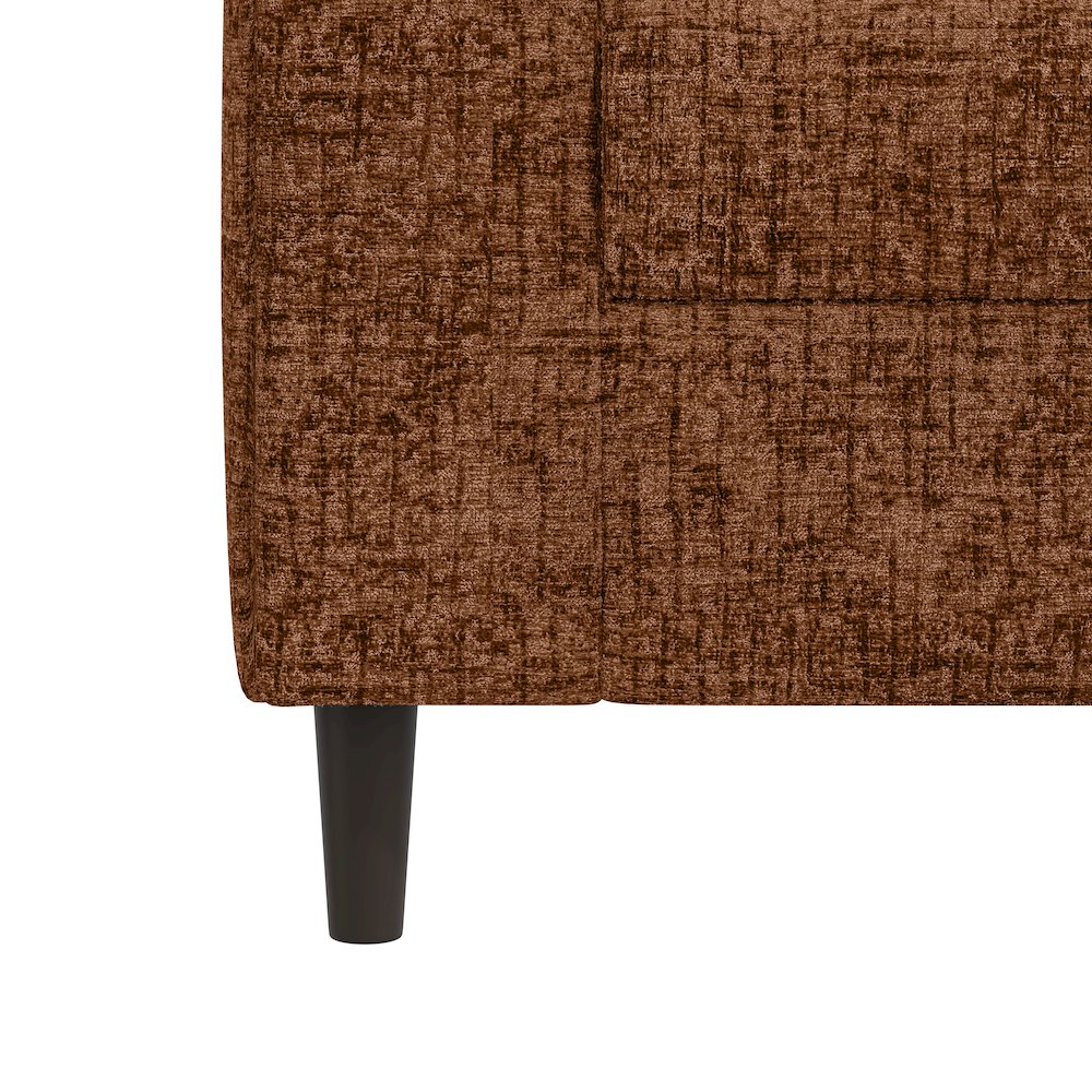 Small Space Sofa in Textured Terra Cotta Red Chenille Fabric