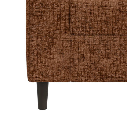Small Space Sofa in Textured Terra Cotta Red Chenille Fabric