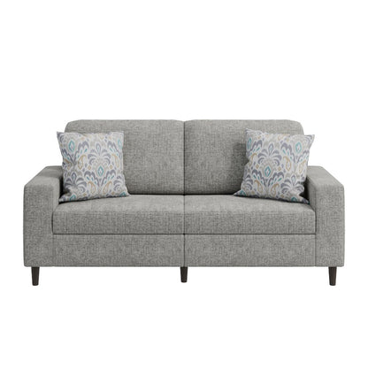 Small Space Sofa in Textured Sliver Pearl Chenille Fabric