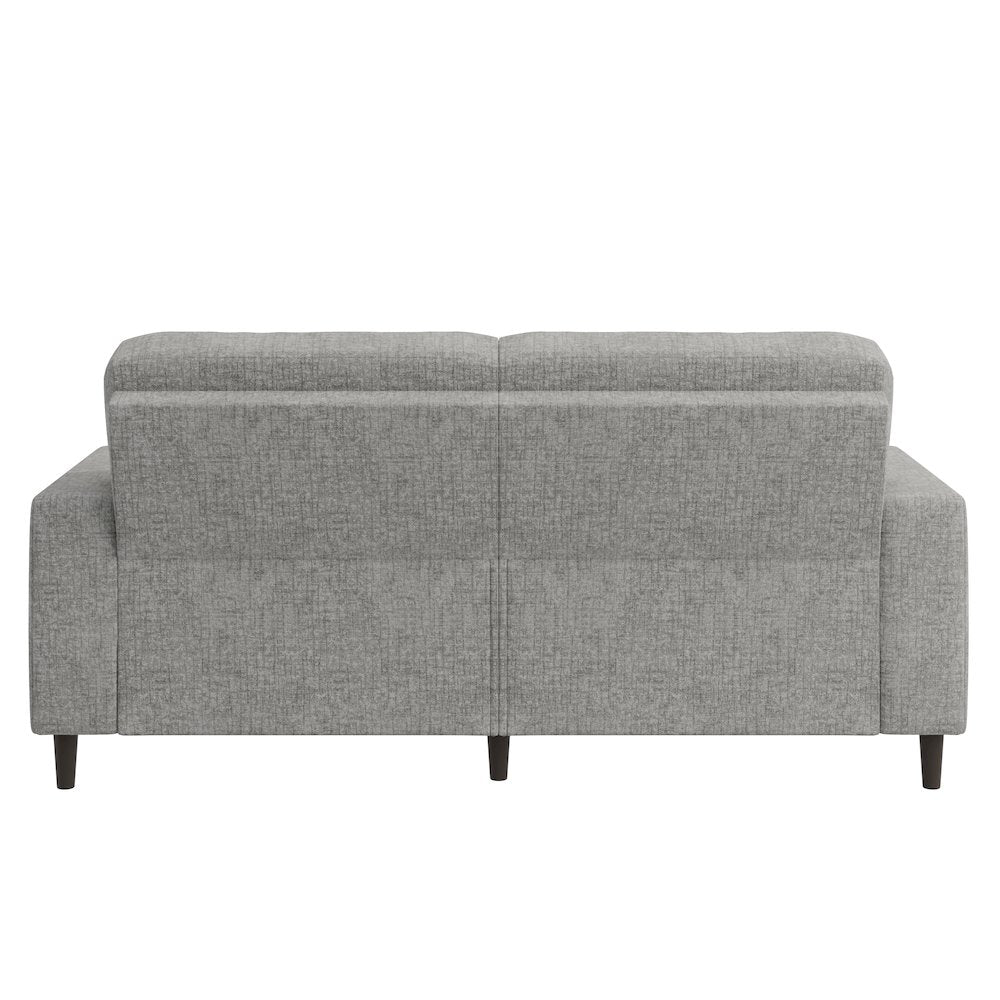 Small Space Sofa in Textured Sliver Pearl Chenille Fabric