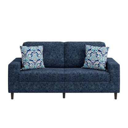 Small Space Sofa in Textured Navy Blue Chenille Fabric