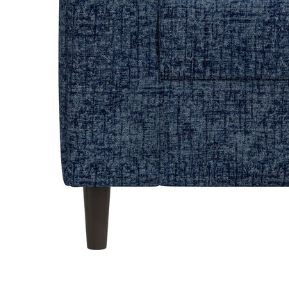 Small Space Sofa in Textured Navy Blue Chenille Fabric
