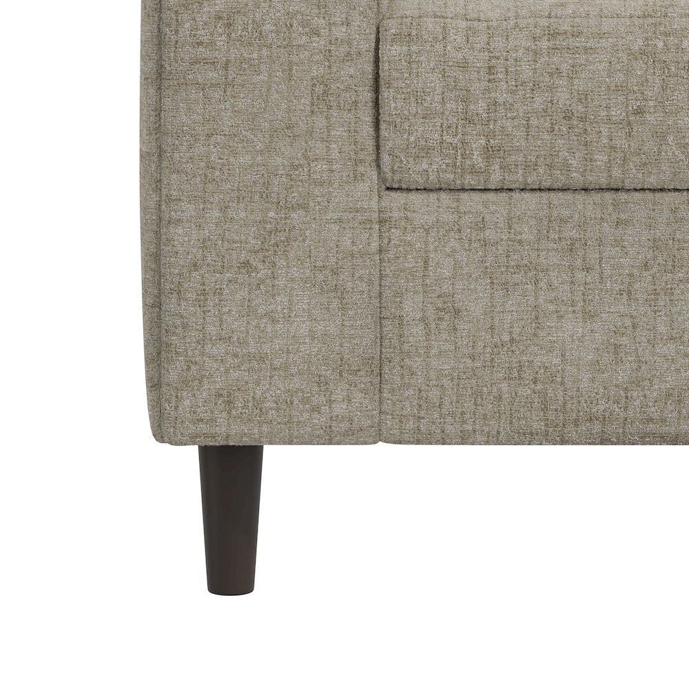 Small Space Sofa in Textured Taupe Chenille Fabric