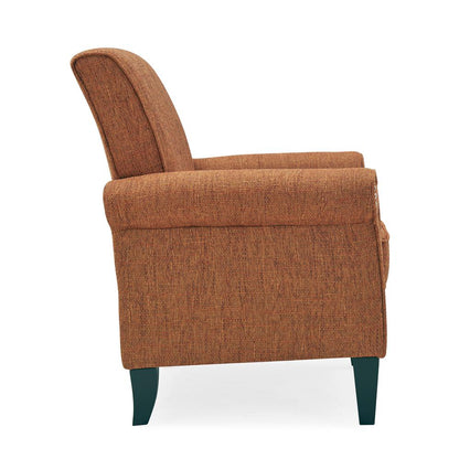 Traditional Armchair with Nailheads in Orange Tweed