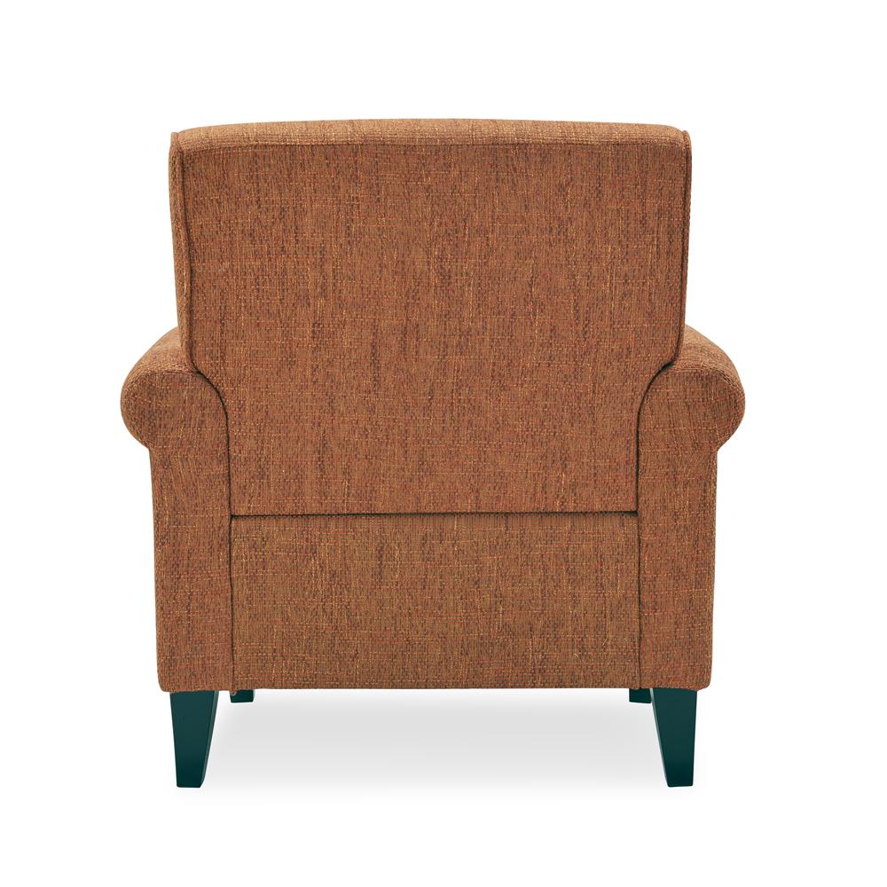 Traditional Armchair with Nailheads in Orange Tweed