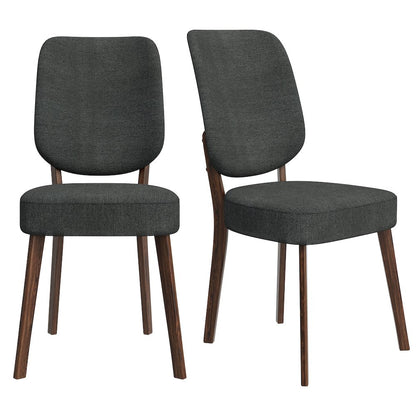 Upholstered Charcoal Gray Armless Dining Chairs (Set of 2)
