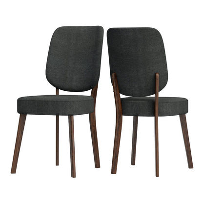 Upholstered Charcoal Gray Armless Dining Chairs (Set of 2)